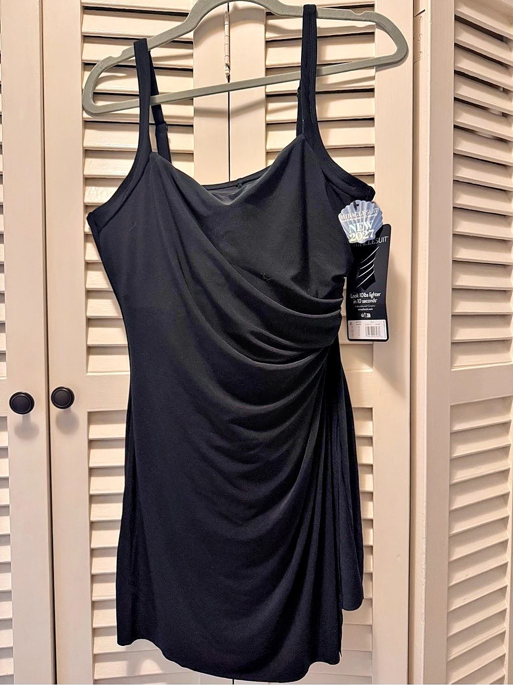 Miracle Suit Orla Black Draped Maxi Dress Size 16 NWT